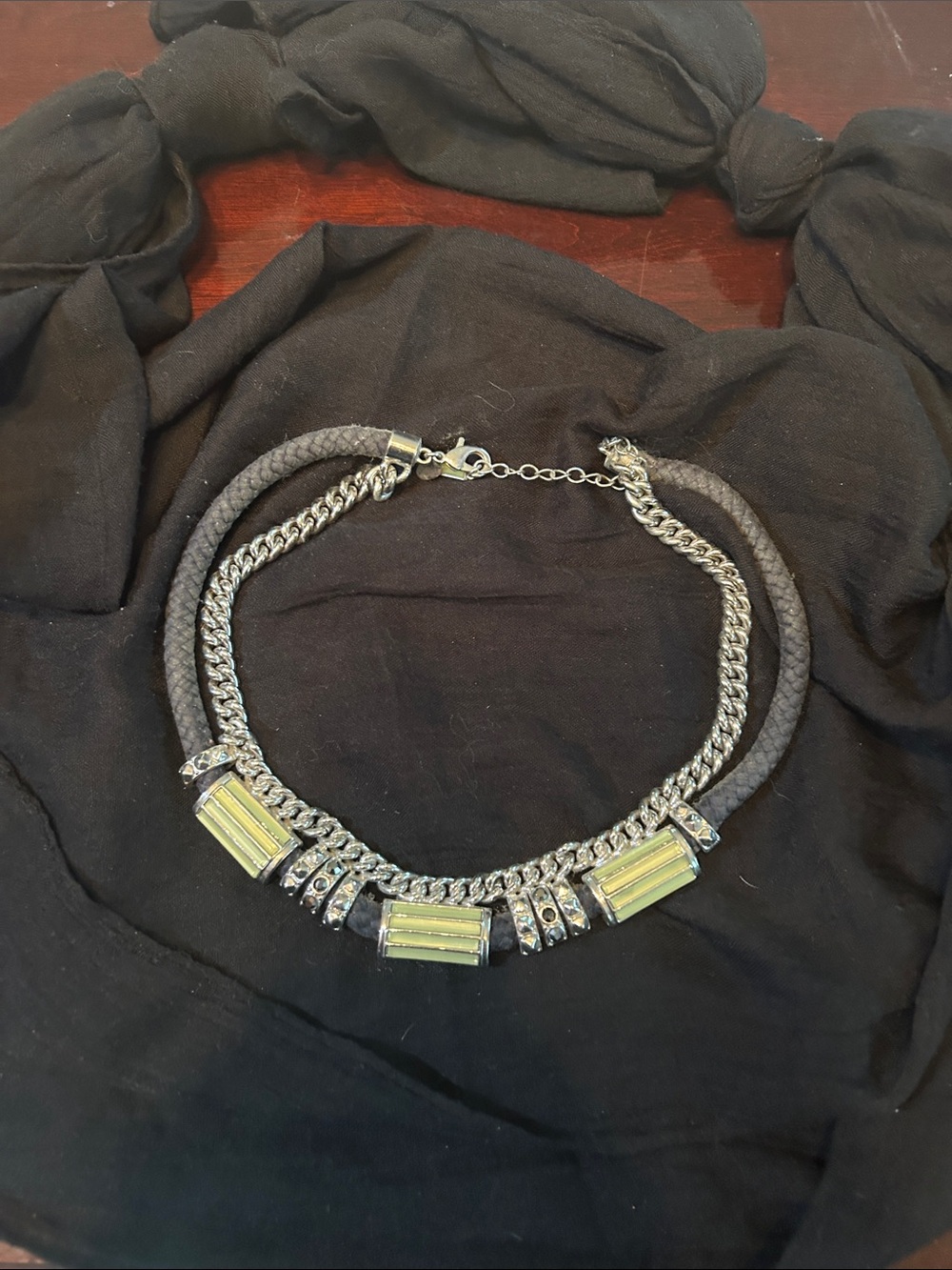 Lia Sophia Yellow Baguette Crystal Collar Necklace